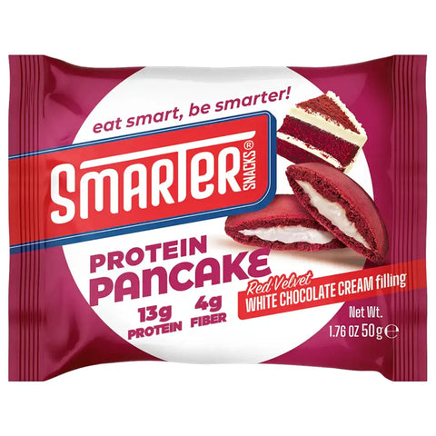 Smarter Snacks - Red Velvet White Chocolate Cream Filled Protein Pancakes