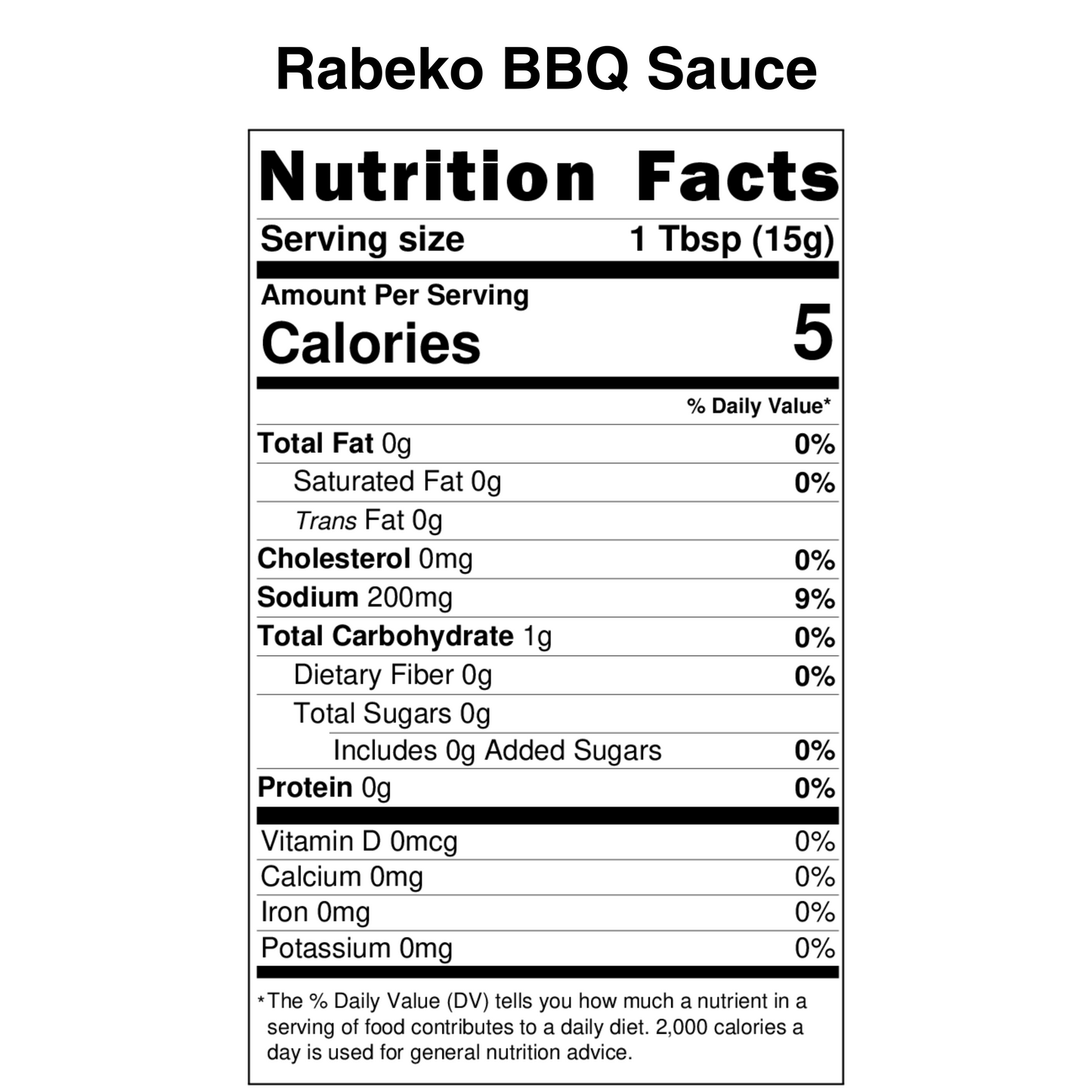 Rabeko BBQ Sauce Nutrition Label.png