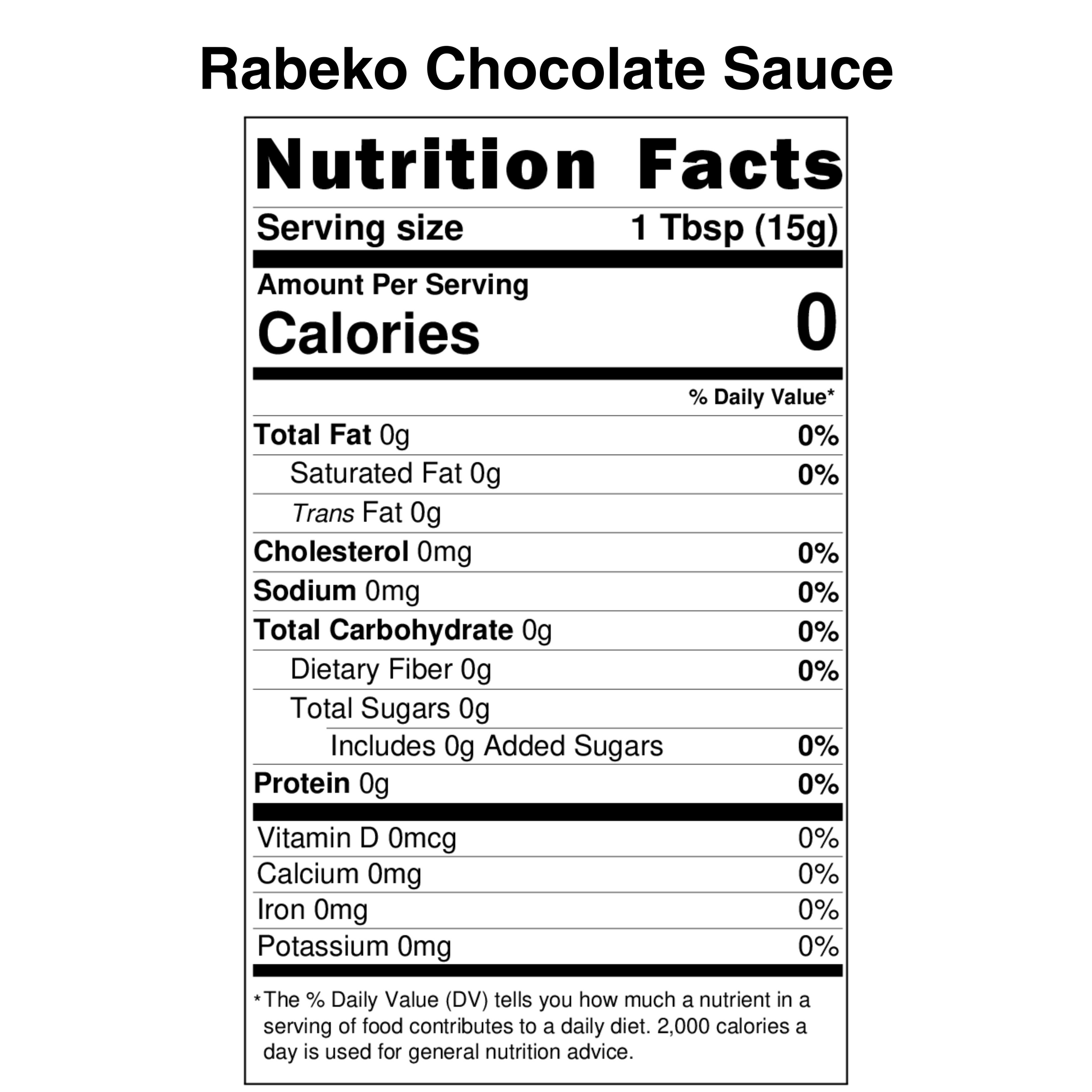 Rabeko Chocolate Sauce Nutrition Label.png