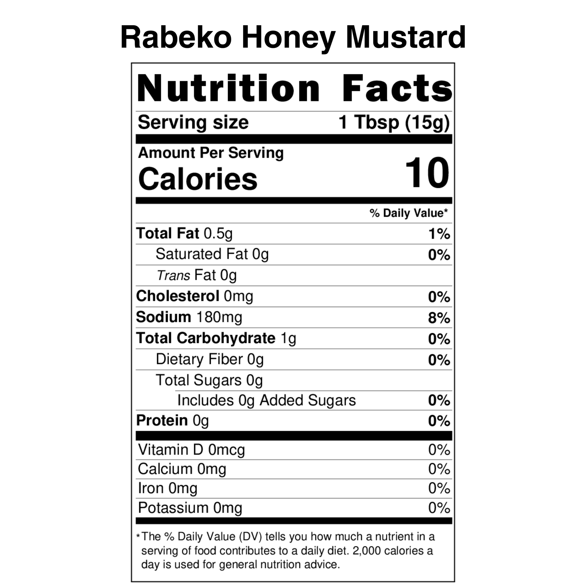 Rabeko Honey Mustard Nutrition Label.png