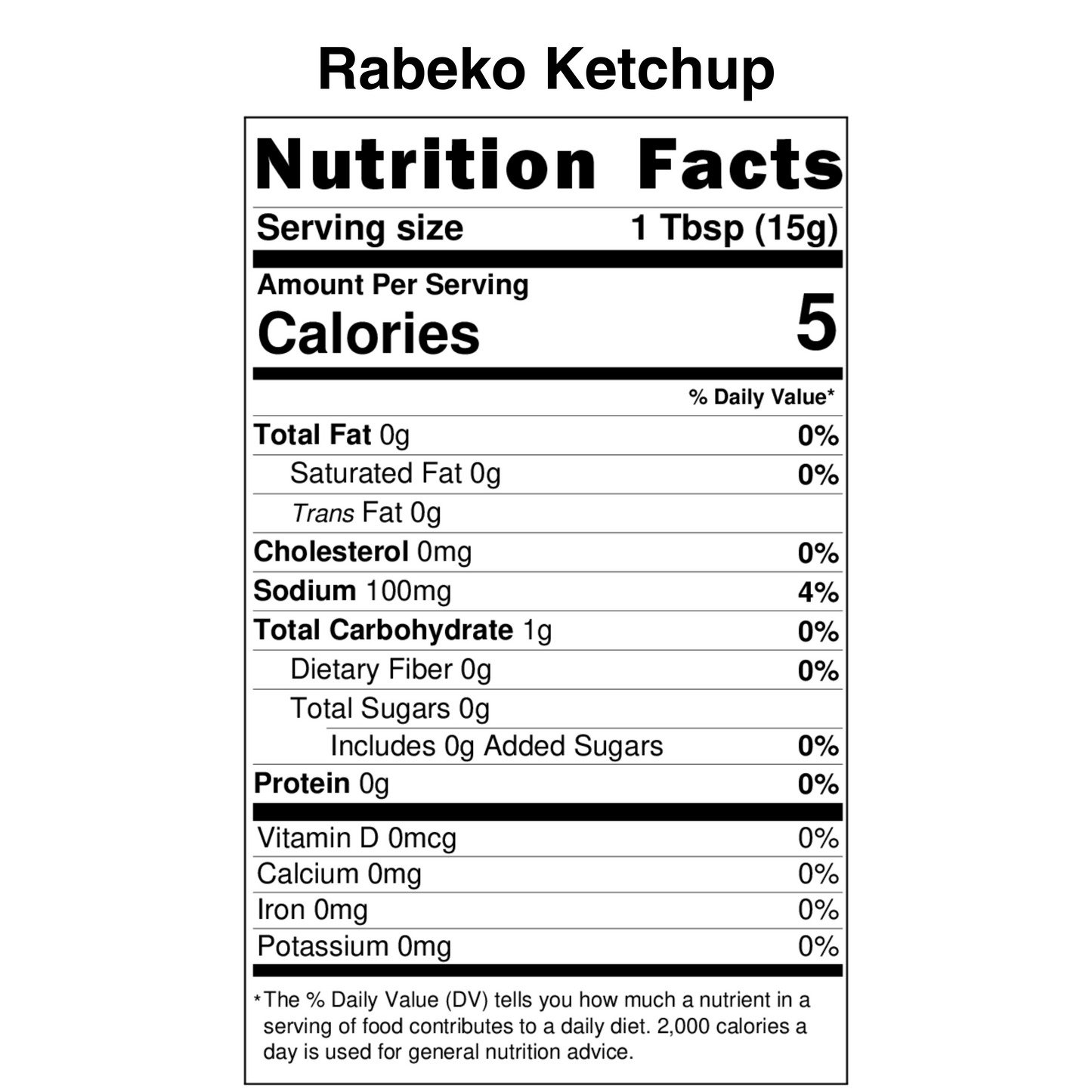 Rabeko Ketchup Nutrition Label.png