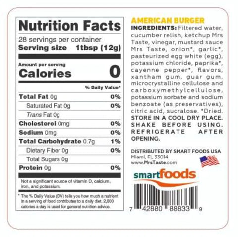 Mrs. Taste - Zero Carb - American Burger Sauce - Back.webp